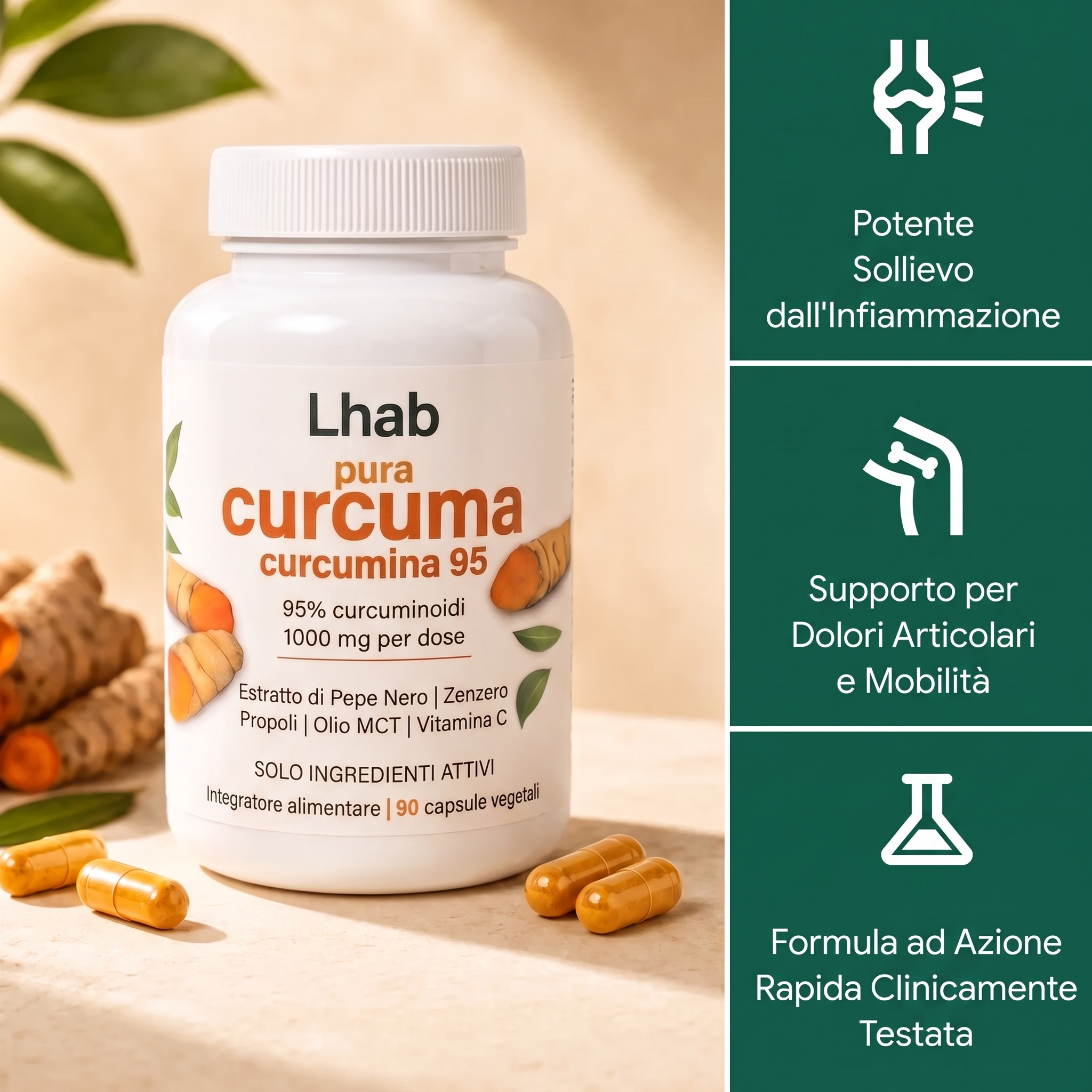Ritrova Mobilità e Benessere Articolare - Curcuma (1000mg)